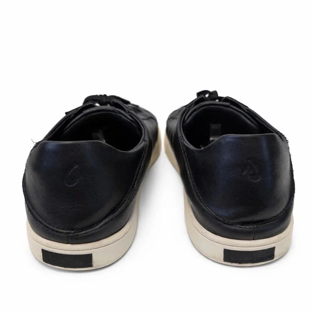 OluKai Kahu Pahaha Mens Black Leather Low Top Sneakers 10414-4019 Size 12 - Picture 4 of 8